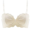 Gather up small to show big underwear women's comfortable non-wire pure desire lace cream color sweet girl bra. 