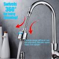 Stainless Steel 360 Degree Rotation Bubbler Saving Water Faucet/tap, Filter Shower Head Nozzle Adapter, Silver, Chrome Finish. 