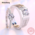 Wenefang Real 925 Sterling Silver Woman's High Quality Jewelry 【2025 Version】 New Crystal Zircon Couple Ring For Men XY0396. 