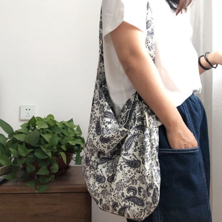Portable Cotton Shopping Bag Reusable Bandanna Print Handbags High ...