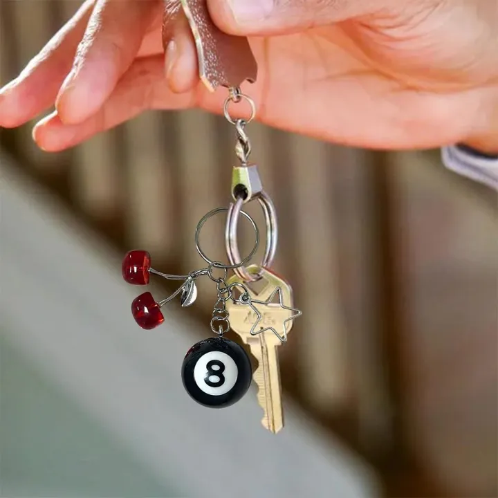 0.98in%208%20Ball%20Keychain%20Unique%20Star%20Cherry%20Billiard%20Keychain%20Red%20Creative%20Pool%20Ball%20Keychain%20for%20Gift%20Men%20Women%20Teens%20Car%20Keys%20-%20Image%206