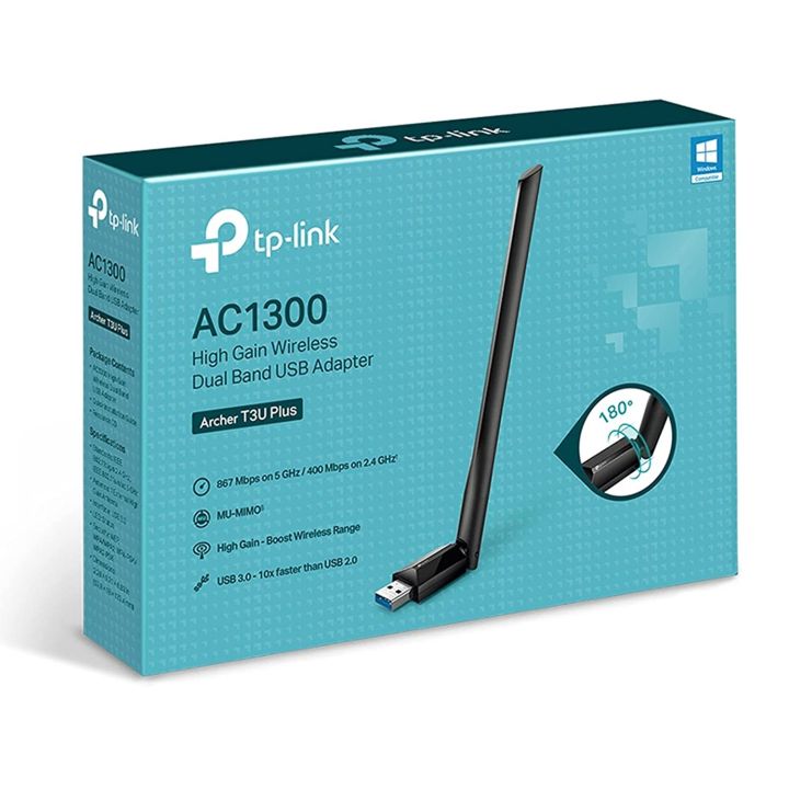 TP-Link%20Archer%20T3U%20Plus%20AC1300%20High%20Gain%20Wireless%20Dual%20Band%20USB%203.0%20Adapter%20Black%20-%20Image%203