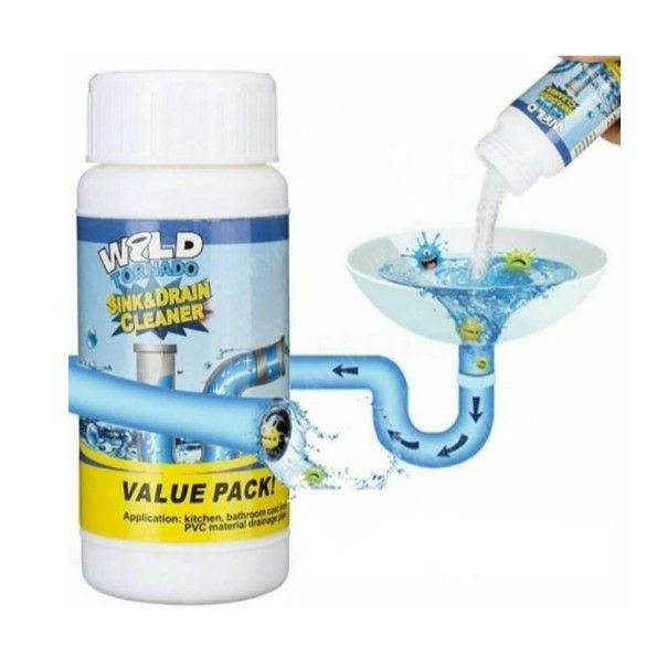 Pipe Cleaner Powder Clog Remover Drain Pipe Basin Cleaner Clogged Drainage Remover Powder 220 g