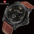 NAVIFORCE NF9099 Day/ Date Function Casual Quartz Watch For Men - Brown - Brown. 