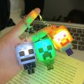Key Chain Cartoon Mini Figure LED Keychain Kids Design LED Light Game Cube Keychain Car Backpack Luminous Effect Keyring Game Lovers. 
