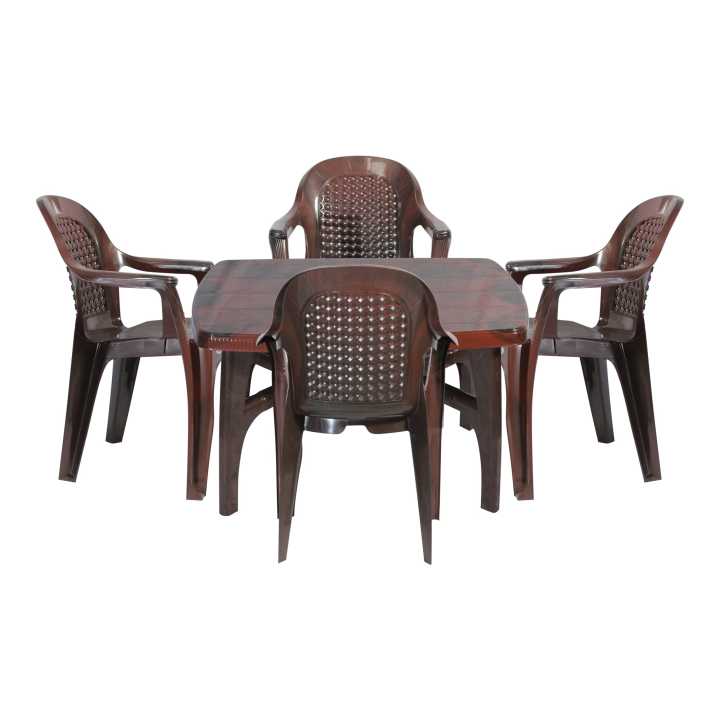 Bagmati Plastic Rectangular Table & Premium Chair Set (4 Chairs And 1 Table) -1001