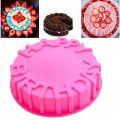 Hot Happy Birthday Birthday Cake Molds Round Silicone Cake Baking Tray Mold Durable Reusable Baking Tools. 