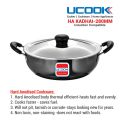 UCOOK Hard Anodised Induction Based Steel Lid Deep Kadhai 5 Litres. 