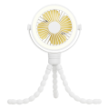OYPFXMI White Portable Rechargeable Baby Stroller Fan Clip-on Octopus Night Light Mini Personal Handheld Portable Fan. 