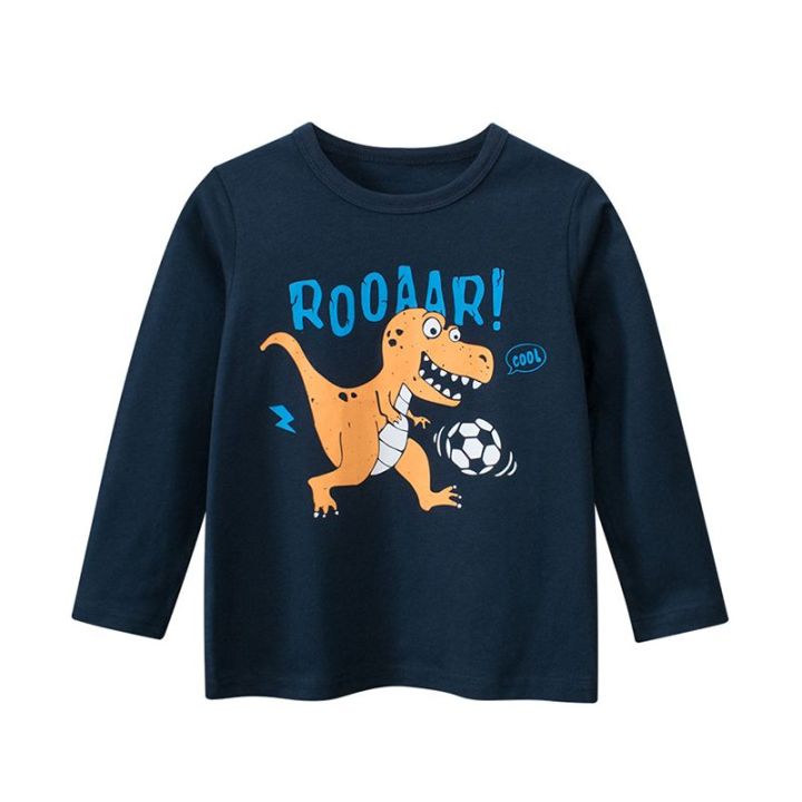 Baby%20Boy%20Dino%20Print%20Solid%20Color%20Long%20Sleeve%20Tee%20-%20Image%202