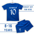 Neymar Jr 10 Printed Al Hilal Home Jersey Set For Kids. 