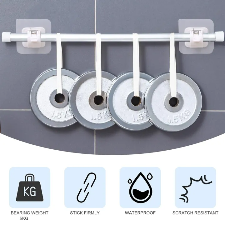 4/2Pcs%20Nail-Free%20Adjustable%20Curtain%20Rod%20Holder%20Hooks%20Self-adhesive%20Wall%20Mount%20Curtain%20Pole%20Wall%20Brackets%20Waterproof%20Fixed%20Clip%20Hanging%20Rack%20-%20Image%202
