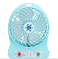 3 Speeds Mini Desk Fan, Rechargeable Battery Operated Fan with LED Light, Portable USB Fan Quiet for Home, Office, Travel, Camping, Outdoor, Indoor Fan, 4.9-Inch. 