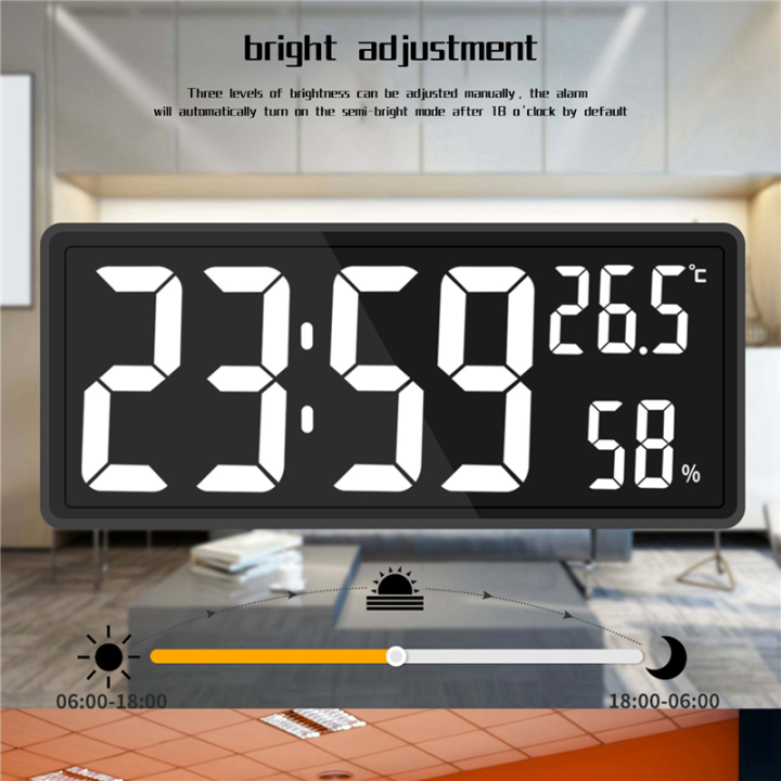 JINMY%202X%20LED%20Digital%20Wall%20Clock,%20Large%20Digits%20Display,Indoor%20Temperature&Humidity,for%20Farmhouse,%20Home,Classroom,Office%20Green%20-%20Image%204