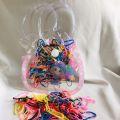 120 PCS-Clear Ponytail Elastic Rubber Band Hair Ties Ropes Rings Chinese Rubber Band For Kids. 