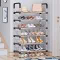 6 Layers Stainless Steel Shoe Rack with 12mm Pipe Organizer Shelf [Size 57cm x 30cm x 120cm]. 