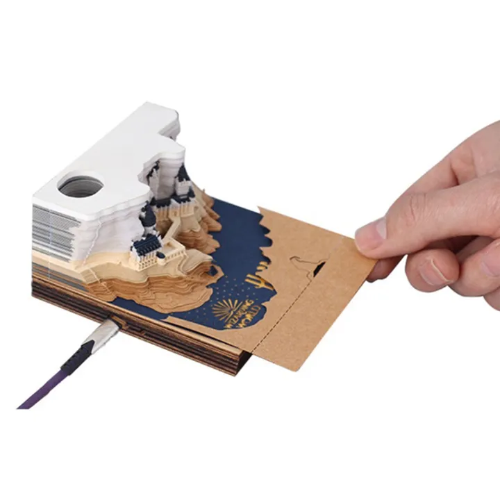 1%20Piece%20Castle%203D%20Notepad%202024%20Calendar%20Memo%20Pad%20Block%20Notes%20Ornaments%20with%20Lights%20-%20Image%204