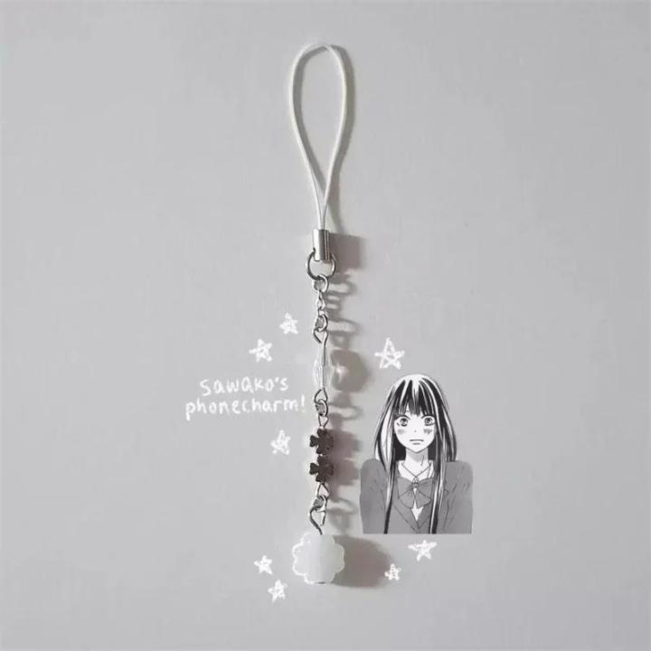 sawako's phone charm kimi ni todoke anime phone chain y2k handmade beaded keychains