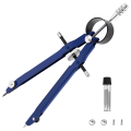 ARELENE Professional Compass, Compass Geometry Set with Lock, Math and Precision Compass, Metal and for Solid and Plane Precision Tool, Fit for Drafting, Drawing, Measuring(blue). 