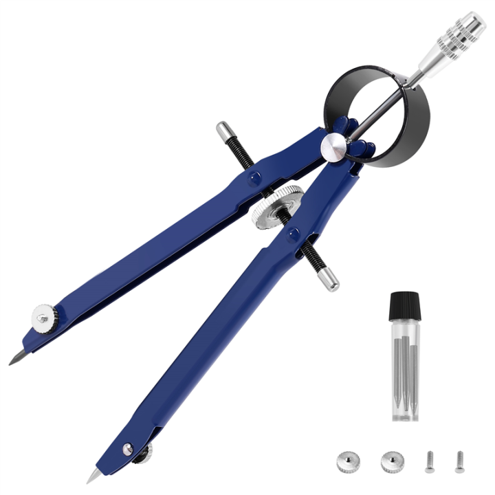 ARELENE Professional Compass, Compass Geometry Set with Lock, Math and Precision Compass, Metal and for Solid and Plane Precision Tool, Fit for Drafting, Drawing, Measuring(blue)