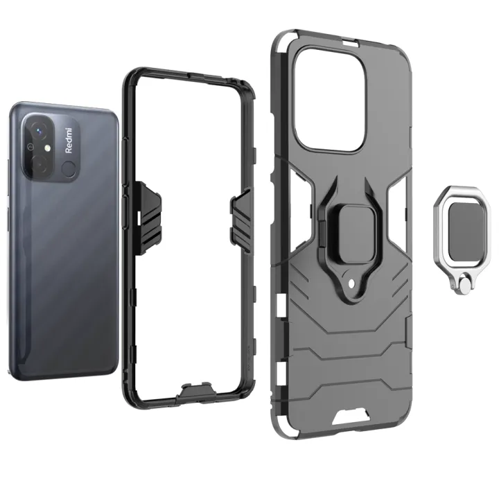 Lenuo%20Phone%20Case%20for%20Xiaomi%20Redmi%2012C%20/%2011A%20Silicone%20PC%20Metal%20Ring%20Holder%20Cover%20-%20Image%203