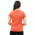 Doro Orange Cotton Round Neck Half Sleeve Side Printed T-Shirt For Women. 