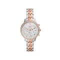 Fossil Rose Gold/Silver Stainless Steel Business Watch For Women - ES5279. 