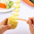 Spiral Potato Cutter Manual Slicer Vegetable Spiralizer Chips Maker with 4 Stainless Steel Sticks. 