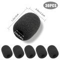 30 Pack Foam Microphone Windscreen,Mini Size Lapel Headset Mic Foam Covers for Headset Microphone Durable Easy Install Easy to Use. 