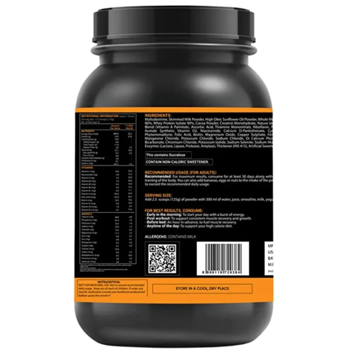 OSOAA%20Xtreme%201:5%20Bulk%20Gainer%20Protein%201kg%20Chocolate%20,8%20Serving%20%7C%20Easily%20Digestible%20Calories%20%7C%20Italian%20Chocolate%20Flavor%20-%20Image%205