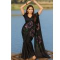 Printed Chiffon Saree for Women - Fashionable Design with Separate Blouse Piece. 