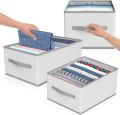 Clothes Storage Box Foldable Drawer Organizer With Handles, Fabric Closet and Storage Basket. 