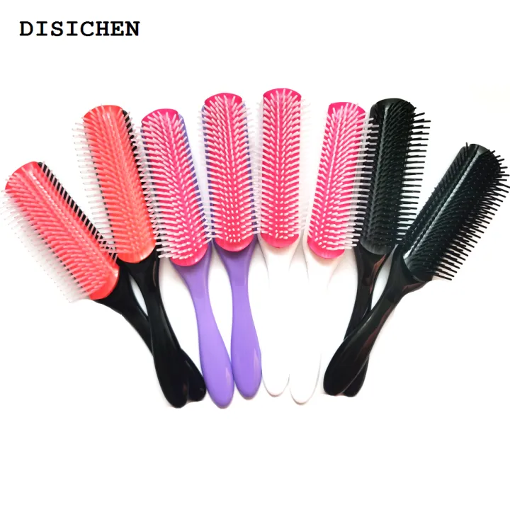 DISICHEN%202025%20New%204%20Color%209-Rows%20Denman%20Brush%20Women%20Detangling%20Styling%20Hairbrush%20Scalp%20Massager%20Salon%20Hairdressing%20Straight%20Curly%20Wet%204c%20Hair%20Comb%20-%20Image%204