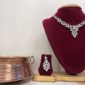 Premium Quality Silver Plated AD Necklace Set For Women. 