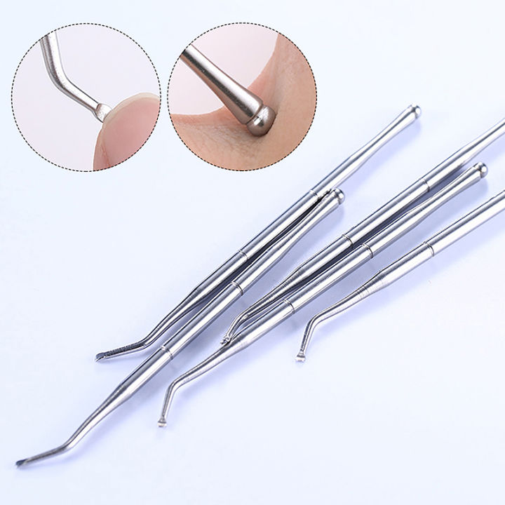 Stainless Steel Double Head Cleaning Tools For Nail Groove Dirt Remove Dirt From The Nail Seam Preventing Paronychia Foot Care