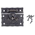 fasdaga 2X Wood Case Chest Box Rectangle Clasp Closure Hasp Latches Bronze Tone. 