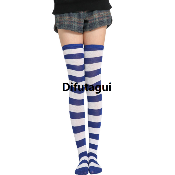 Difutagui%202021%20New%20Socks%20Long%20Tube%20Ladies%20Japanese%20Blue%20and%20White%20Striped%202025%20Over-knee%20Socks%20Thigh%20Socks%20Thigh%20High%20Stockings%20Knee%20High%20-%20Image%208