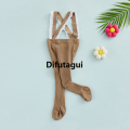 Difutagui Infant Baby Girls Suspender Pantyhose Lolita Fall Winter Sock Stockings 2025 High Waist Lace Plain Rib Knitted Footed Leggings Tights. 
