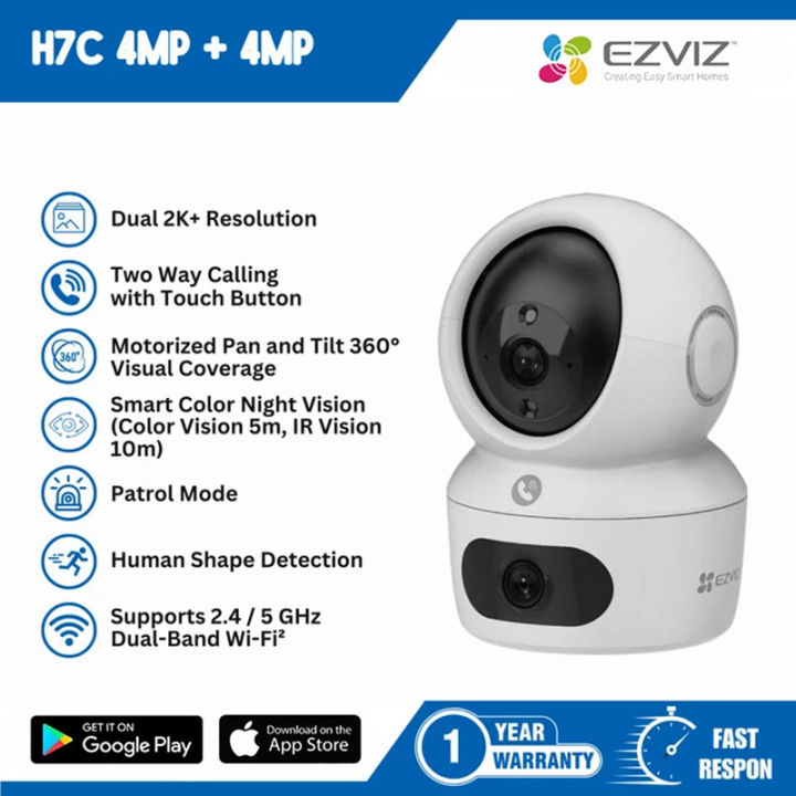 Ezviz H7C Dual Lens 4MP Indoor Wired/Wireless PTZ,Two Way Audio & 5G Supported IP CCTV Camera