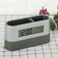 2 In 1 Multifunctional Digital Snooze Alarm Clock Pen Holder Calendar Temperature Display Home Office With Holder Functions. 