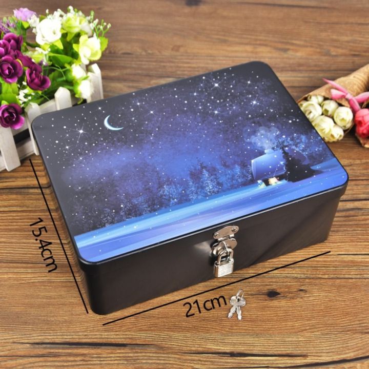 Durable%20Vintage%20Tinplate%20Box%20Large%20Capacity%20with%20Lock%20Key%20Makeup%20Box%20Household%20Jewelry%20Desktop%20Storage%20Case%20-%20Image%202