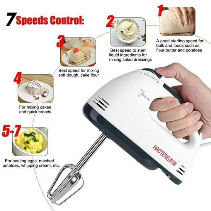 Electric Hand Mixer Mixer 7 Speed for Baking Goods Kitchen Tool Daraz .np