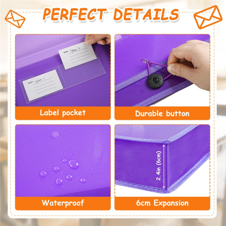 5Pack%20A4%20Plastic%20File%20Wallet%20Envelope%20Expanding%20File%20Folder%20-%20Image%203