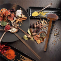 NAMUNY 8 Pieces Japanese Long Handle Large Spoon Ramen Spoon Wooden Hot Pot Spoon Tortoise Shell Spoon Wood Rice Soup Dessert. 