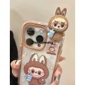 Zhusuowang IUQXU Labubu 3d Doll Zimomo Phone Case Phone14 Suitable For Iphone 1New style 6 Mokoko Silicone Transparent Protective Case Girlfriend Gifts. 