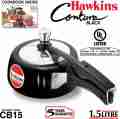 Hawkins Contura Black Pressure Cooker (CB15) 1.5 L Capacity (Hard Anodized). 
