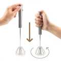Stainless Steel Hand Mixer Egg Beater Whisk, Hand Push Milk Frother Whisk, Hand Mixer, Egg Frother, Hand Blender. 