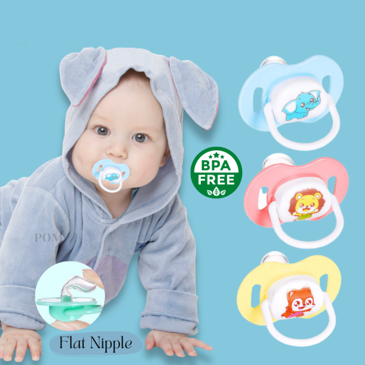 Newborn Infant Cartoon Pacifier - 100% Safe Hygienic Silicone Teether Nipple