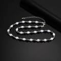 Pearl Bead Necklace for Men Boys,Natural Hematite Beaded Collars,Hip Hop Simple Jewelry Gifts. 