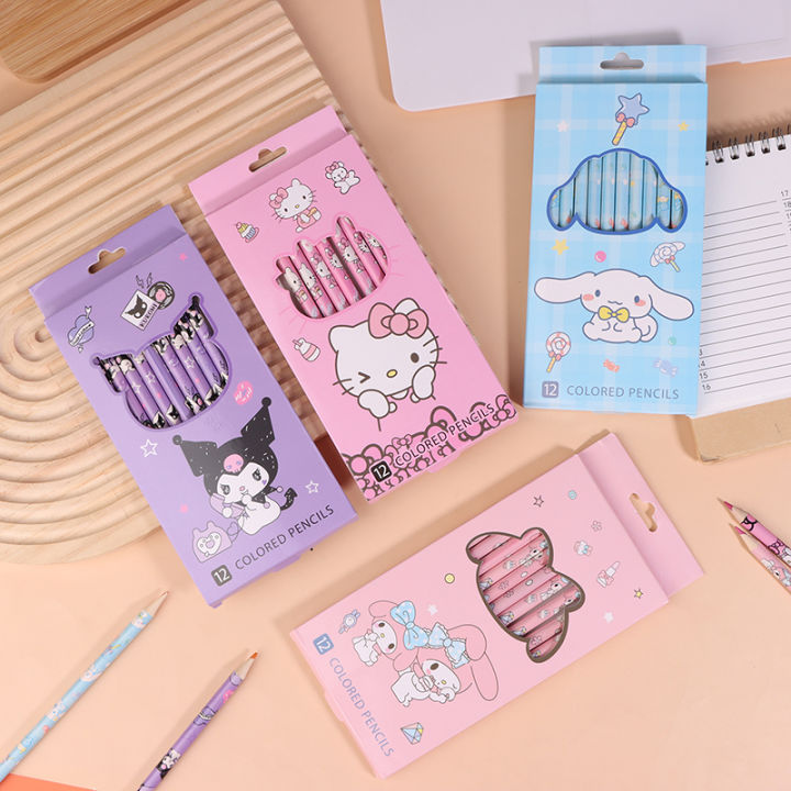 12Pack%20Colored%20Pencil%20Cinnamoroll%20Kuromi%20Melody%20Doodle%20Pen%20Draw%20Toy%20Yunshuo%20-%20Image%202